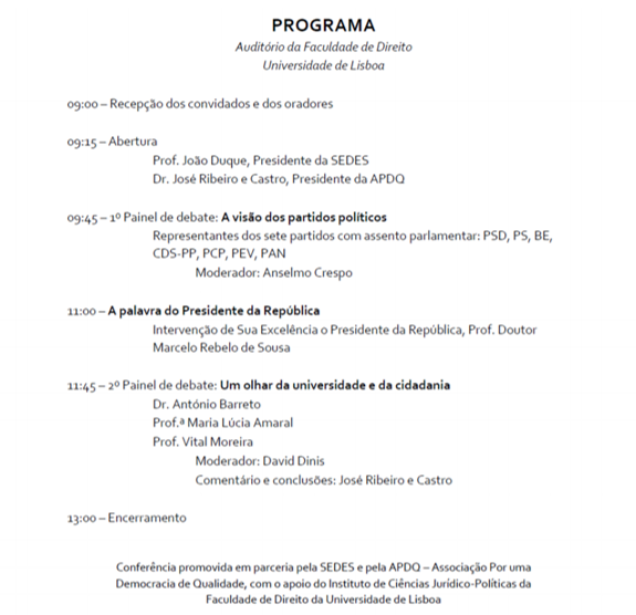 Conferencia Sistema Eleitoral