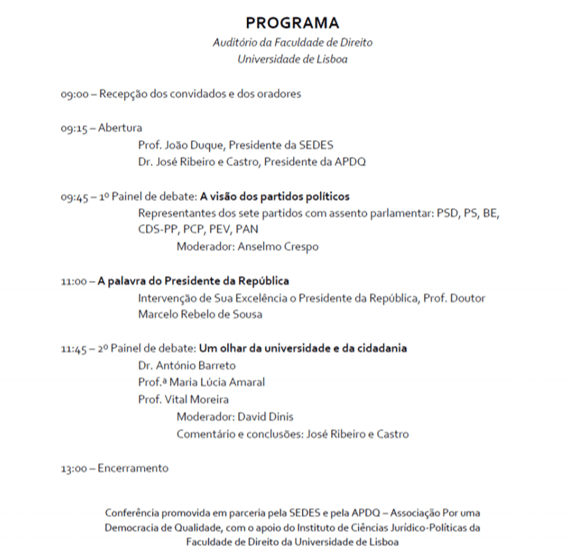 Conferencia Sistema Eleitoral